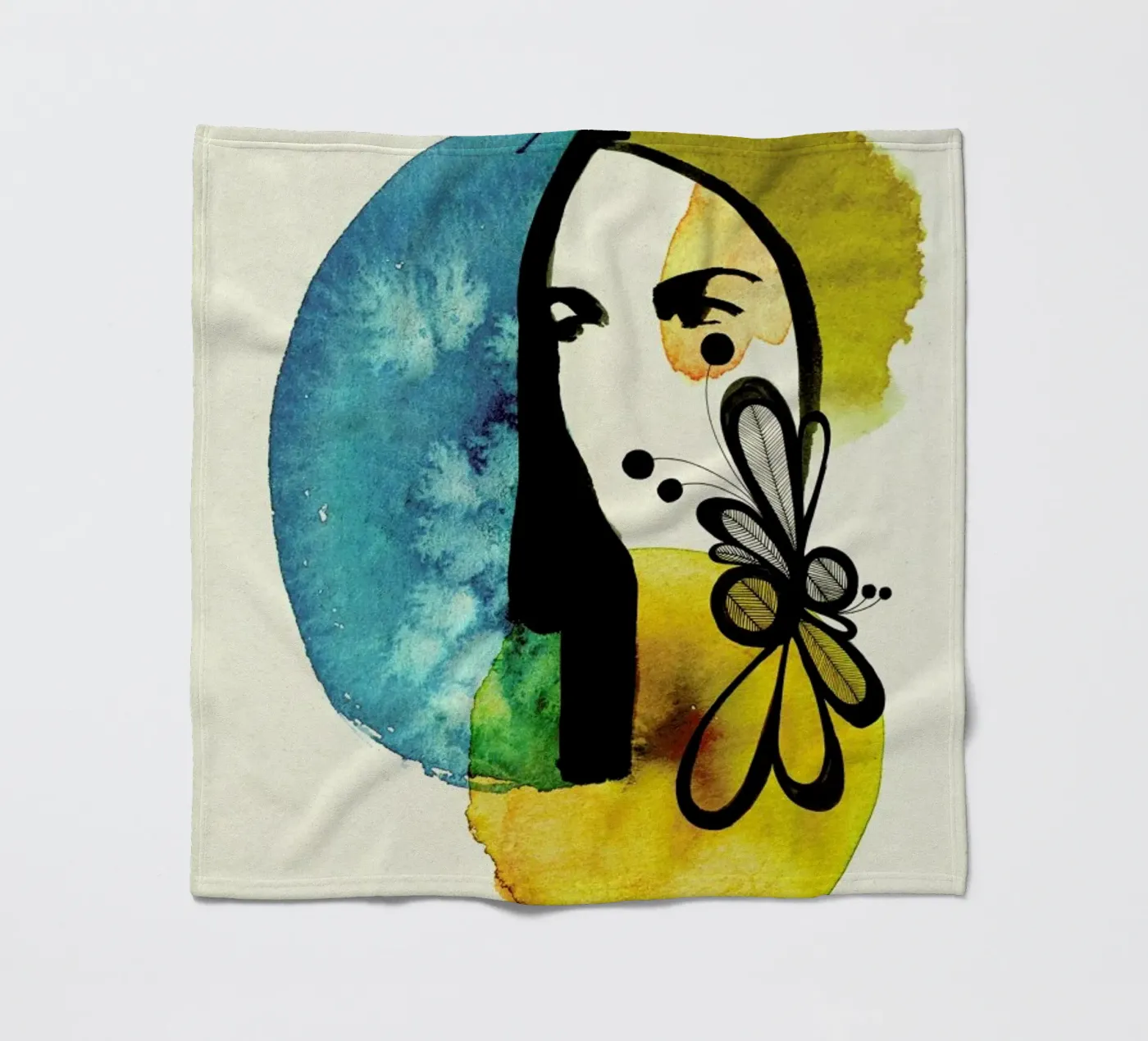 Doll 2 fleece blanket by Ekaterina Koroleva