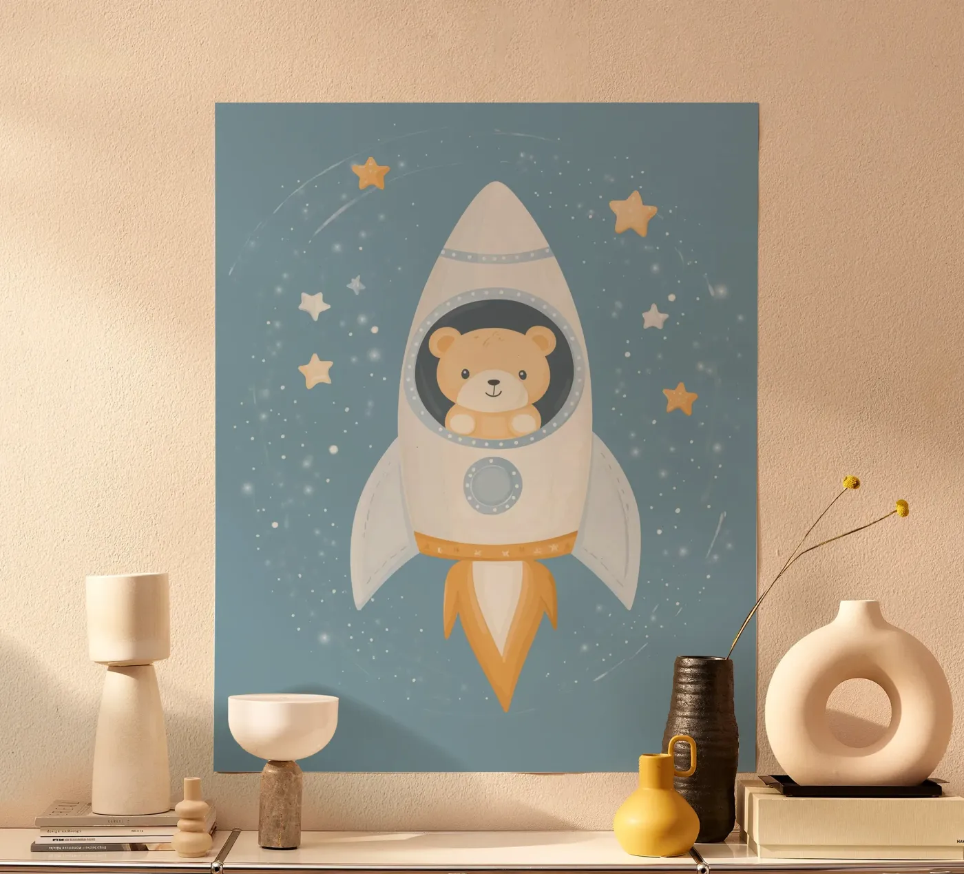 Whimsical Rocket poster by Happy Littles