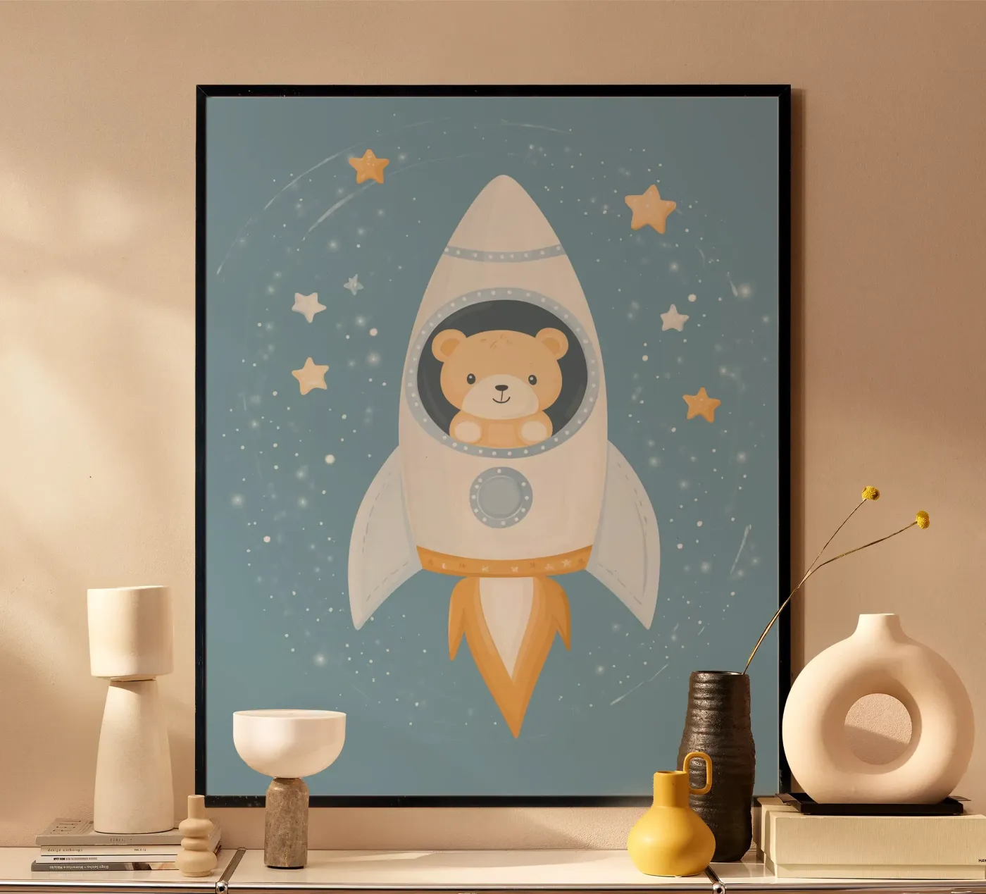 Whimsical Rocket poster by Happy Littles