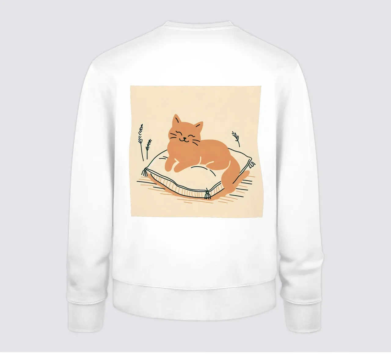 Gatto felice su cuscino - Stile Boho felpa da KANESYAARTS
