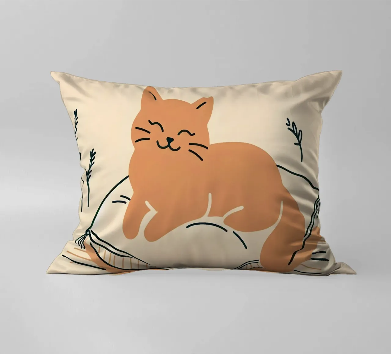 Gatto felice su cuscino - Stile Boho cuscino da KANESYAARTS