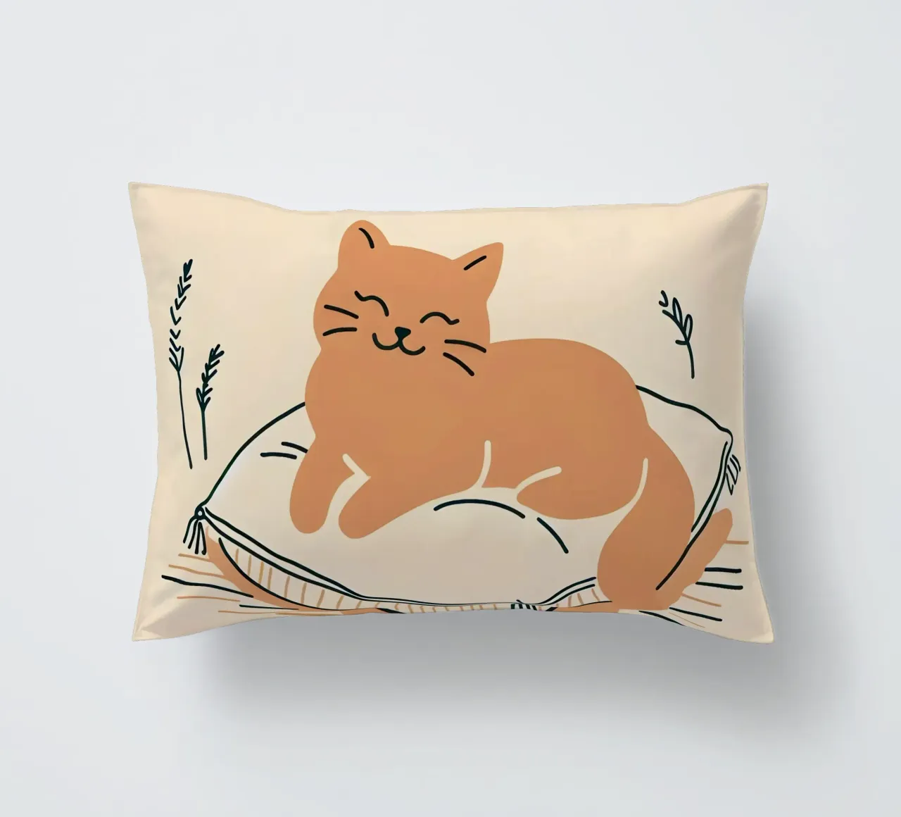 Gatto felice su cuscino - Stile Boho cuscino da KANESYAARTS
