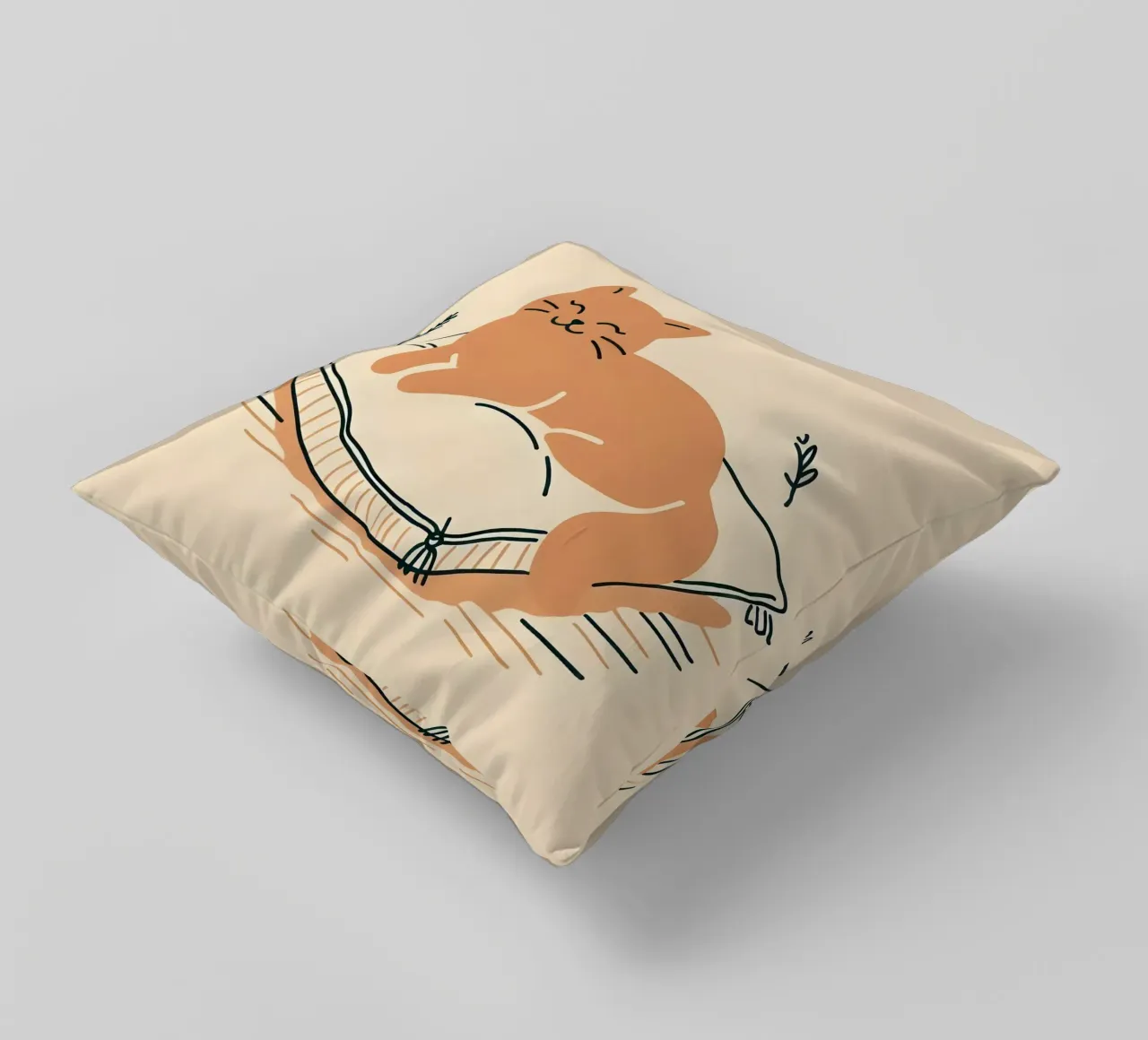 Gatto felice su cuscino - Stile Boho cuscino da KANESYAARTS