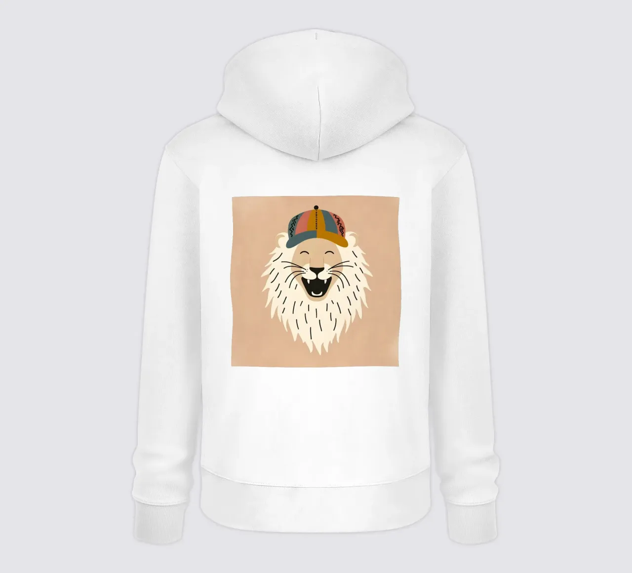 Leone boho felice con cappello felpa con cappuccio da KANESYAARTS