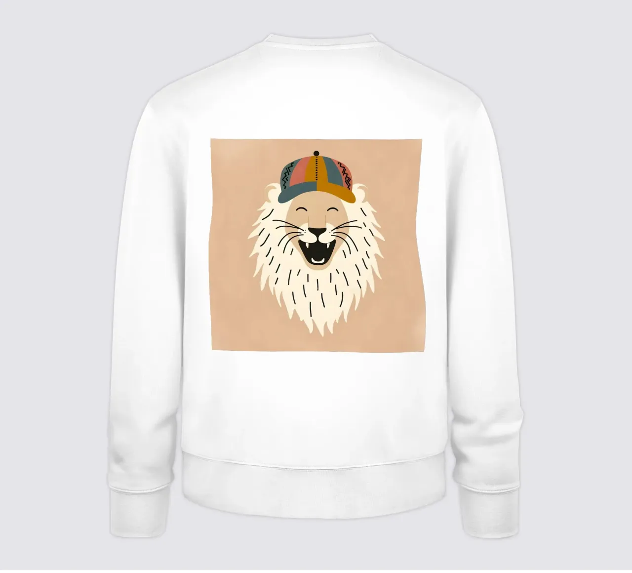 Leone boho felice con cappello felpa da KANESYAARTS
