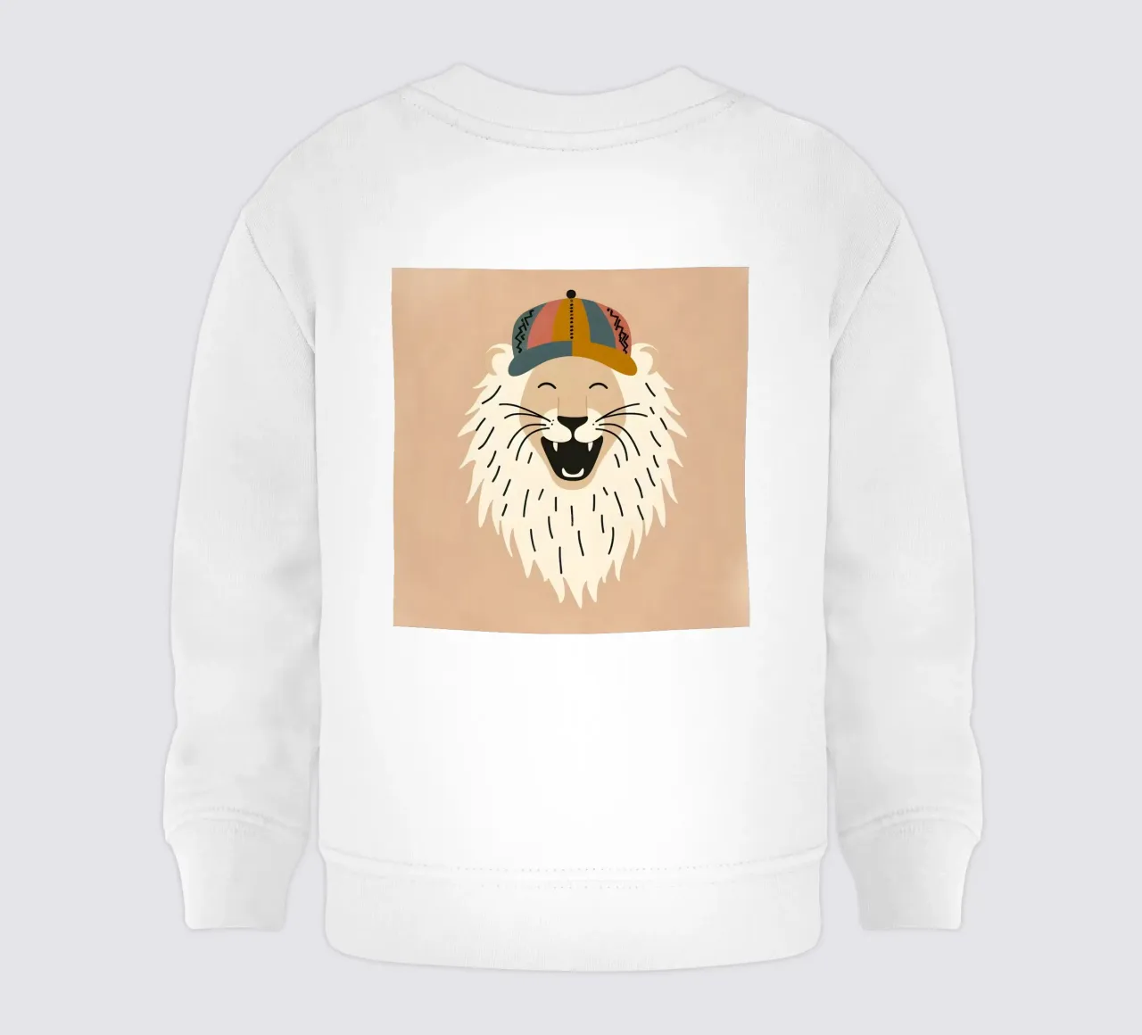 Leone boho felice con cappello felpa neonato da KANESYAARTS