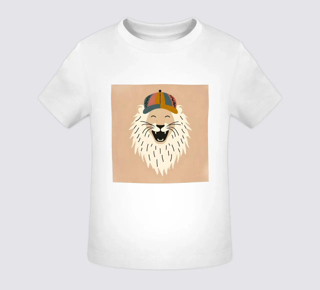 Leone boho felice con cappello maglietta neonato da KANESYAARTS