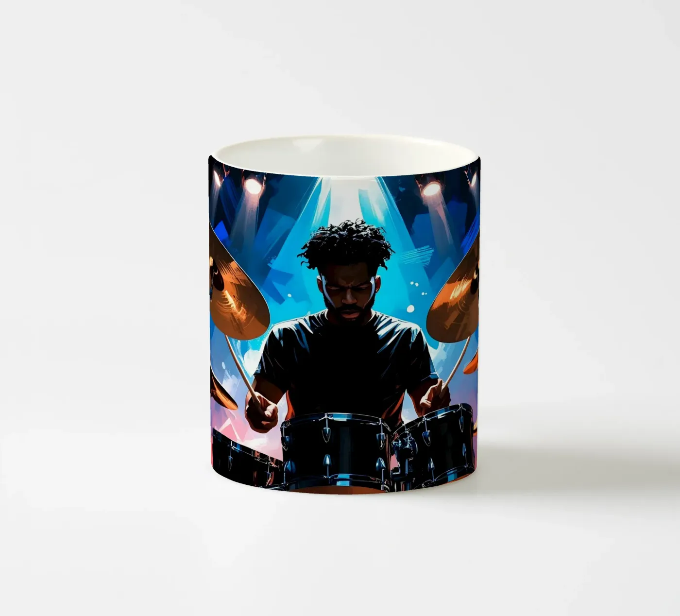 Drumming ceramic mug by Massimo Frascogna