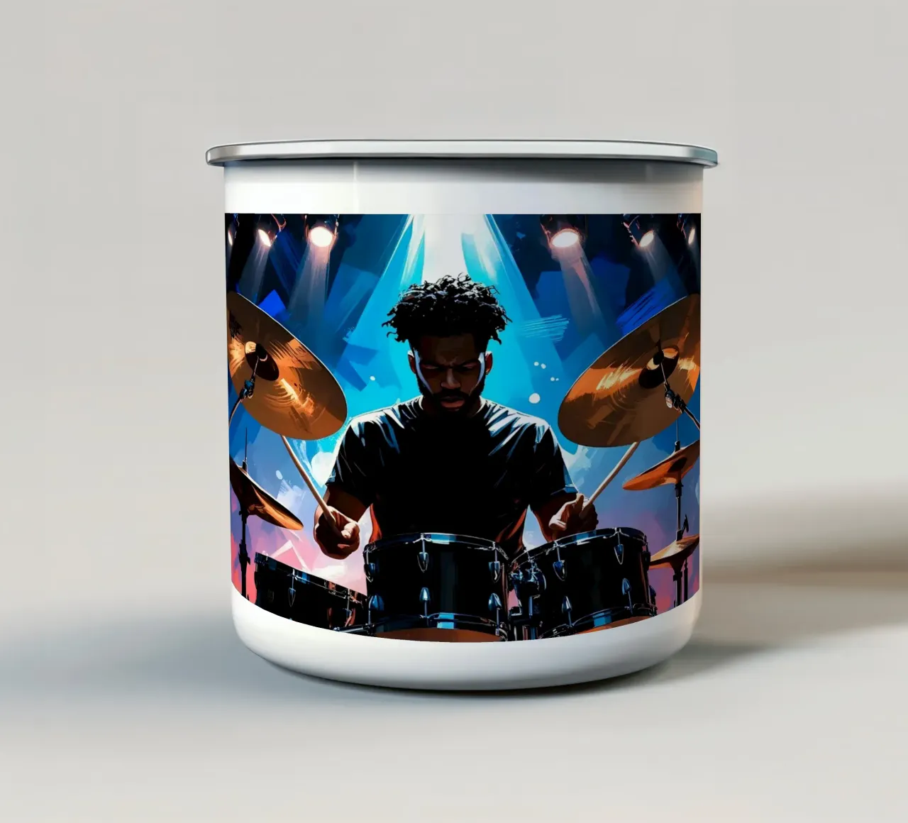 Tamburellare tazza in smalto da Massimo Frascogna