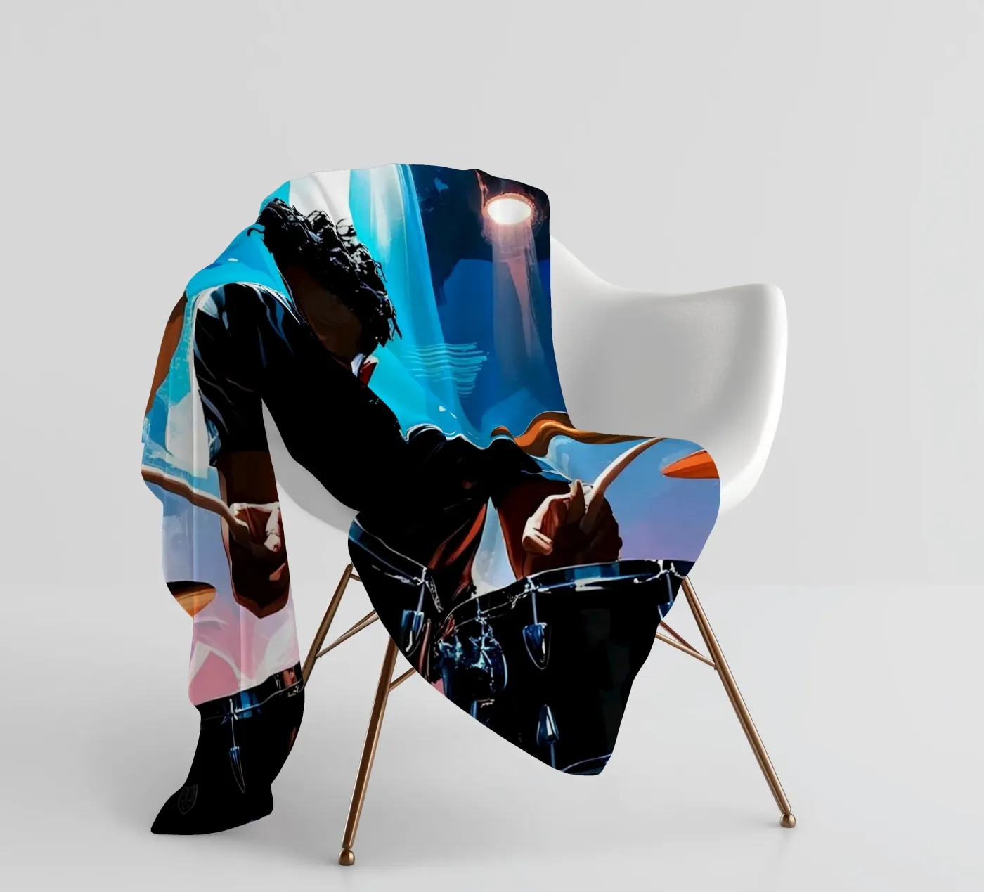 Drumming Fleecedecke von Massimo Frascogna