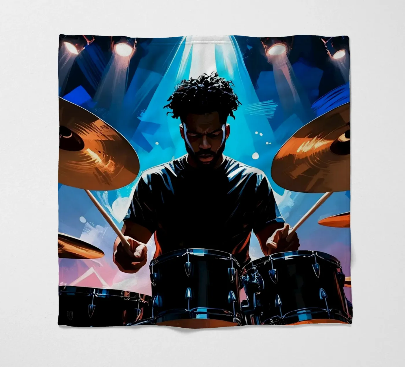 Drumming Fleecedecke von Massimo Frascogna