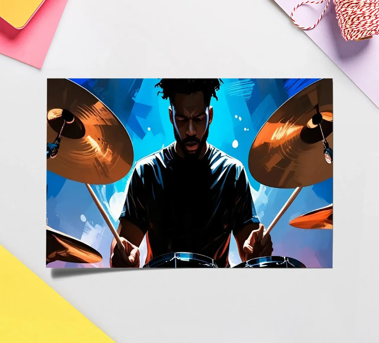 Drumming sticker sheet by Massimo Frascogna