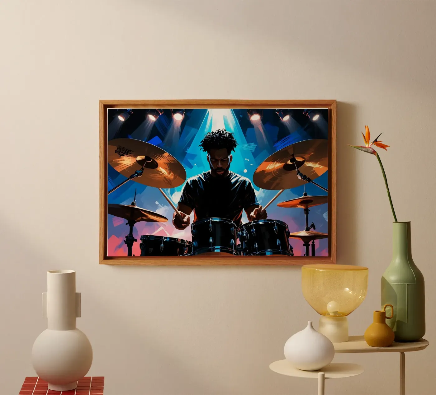 Drumming canvas by Massimo Frascogna