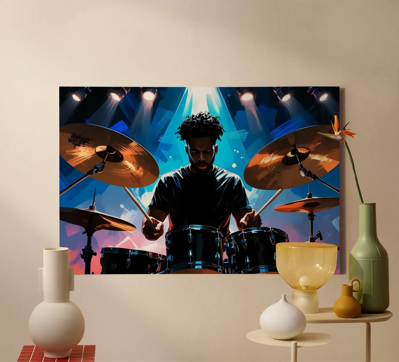 Drumming canvas by Massimo Frascogna