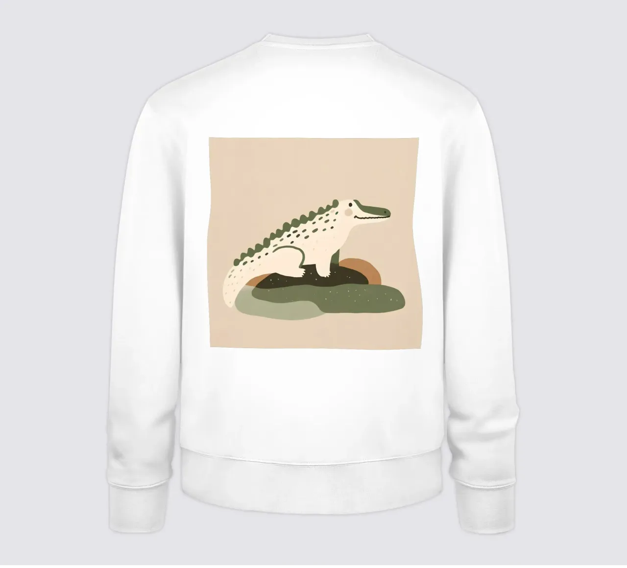 Cocodrilo tomando el sol en una roca, al estilo boho sudadera de KANESYAARTS
