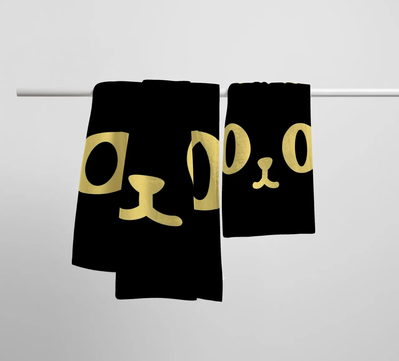 Curious Cat – Minimal Pop Art towel by AchtNegen
