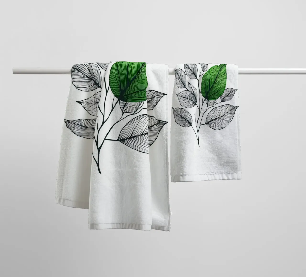 Leafy branch towel by BenCoStyle