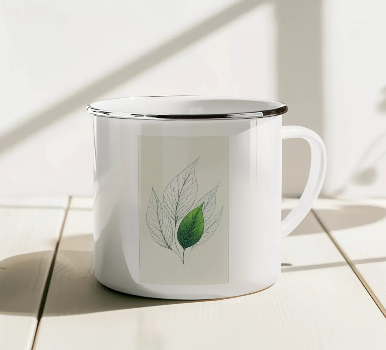 Design delle foglie tazza in smalto da BenCoStyle