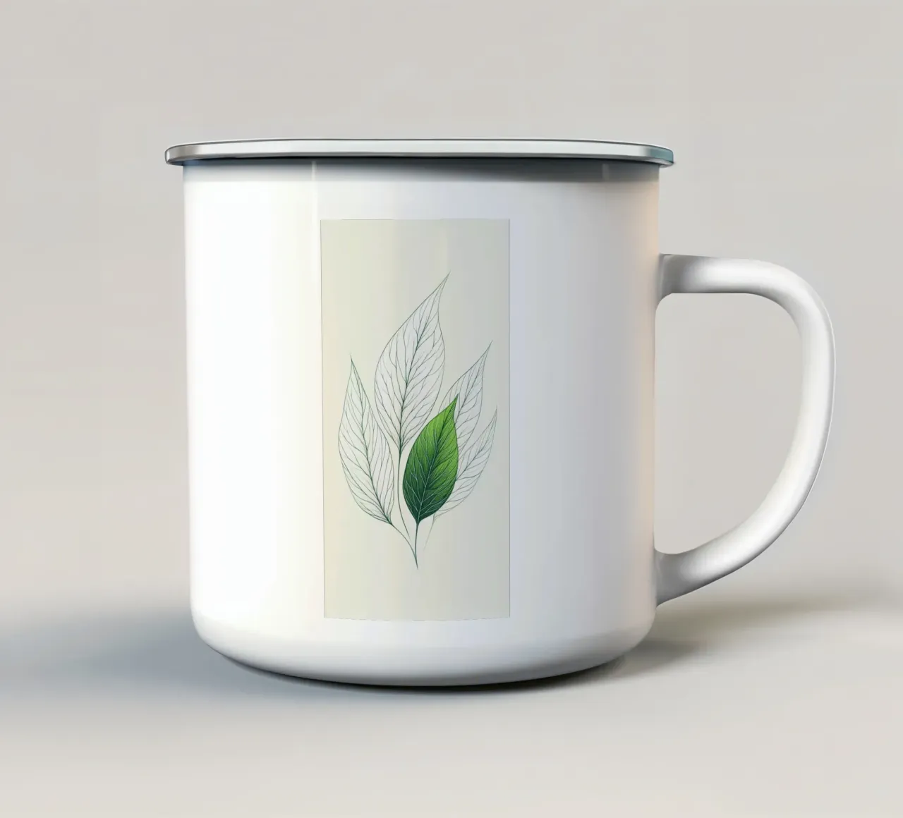 Design delle foglie tazza in smalto da BenCoStyle