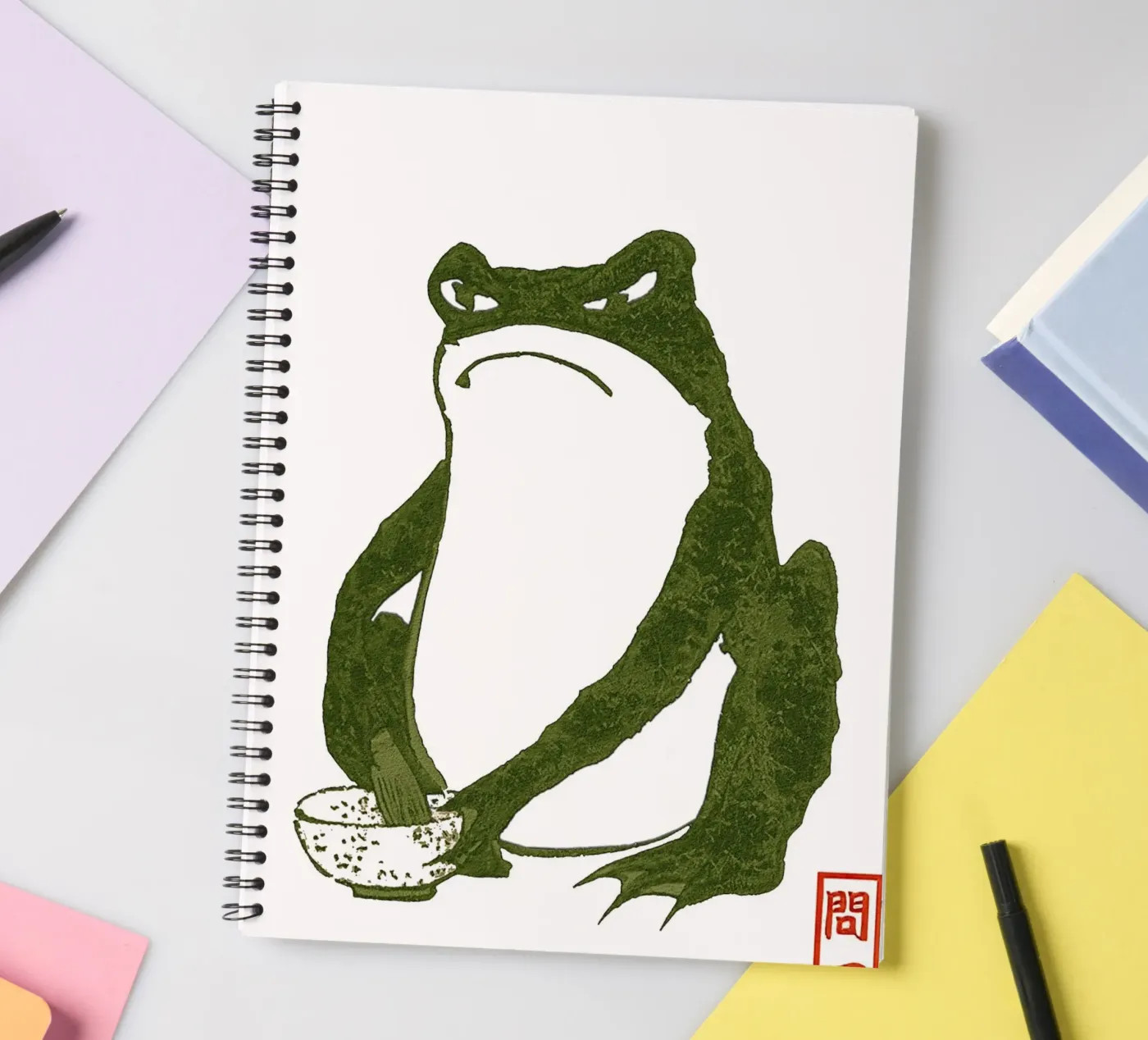 Crapaud grincheux carnet à spirale de Chérie Prints