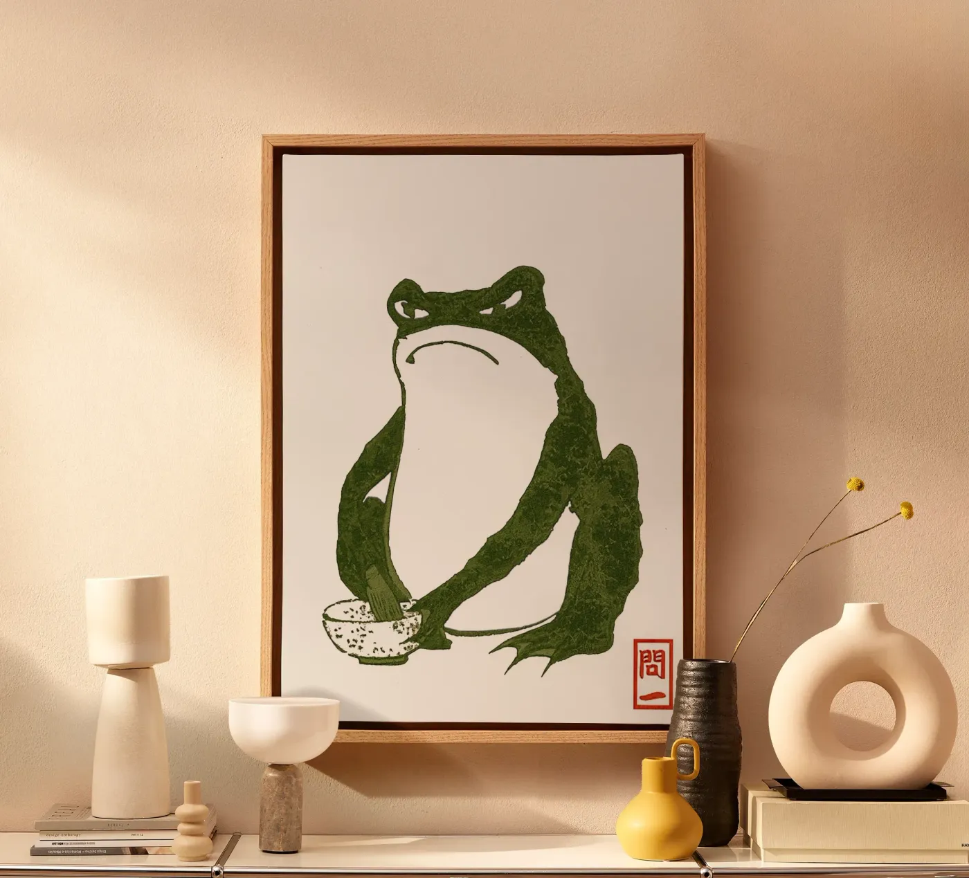 Crapaud grincheux toile de Chérie Prints