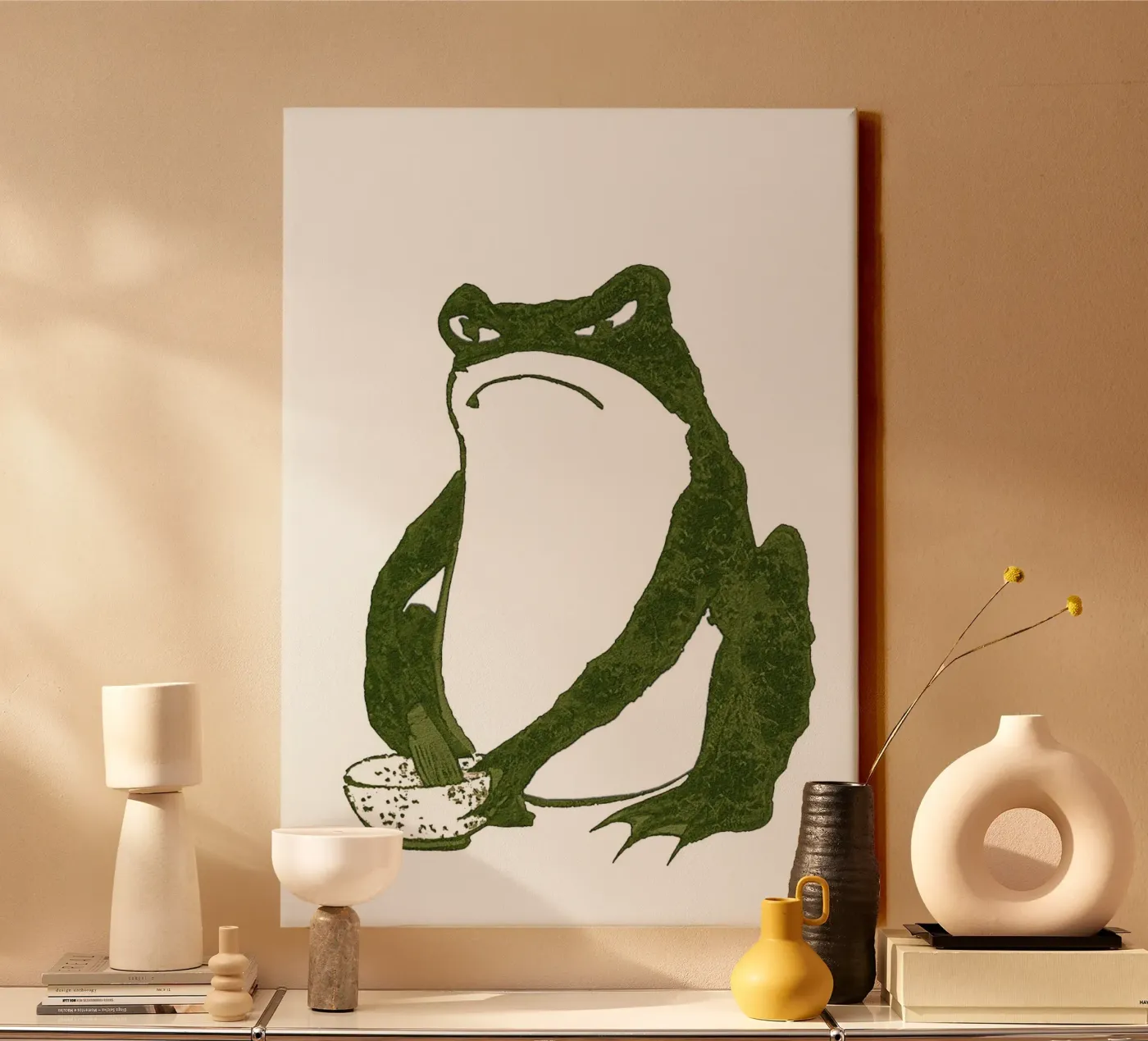 Crapaud grincheux toile de Chérie Prints