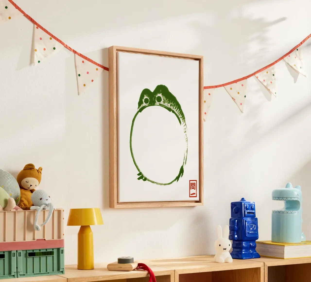 Grumpy Toad canvas by Chérie Prints