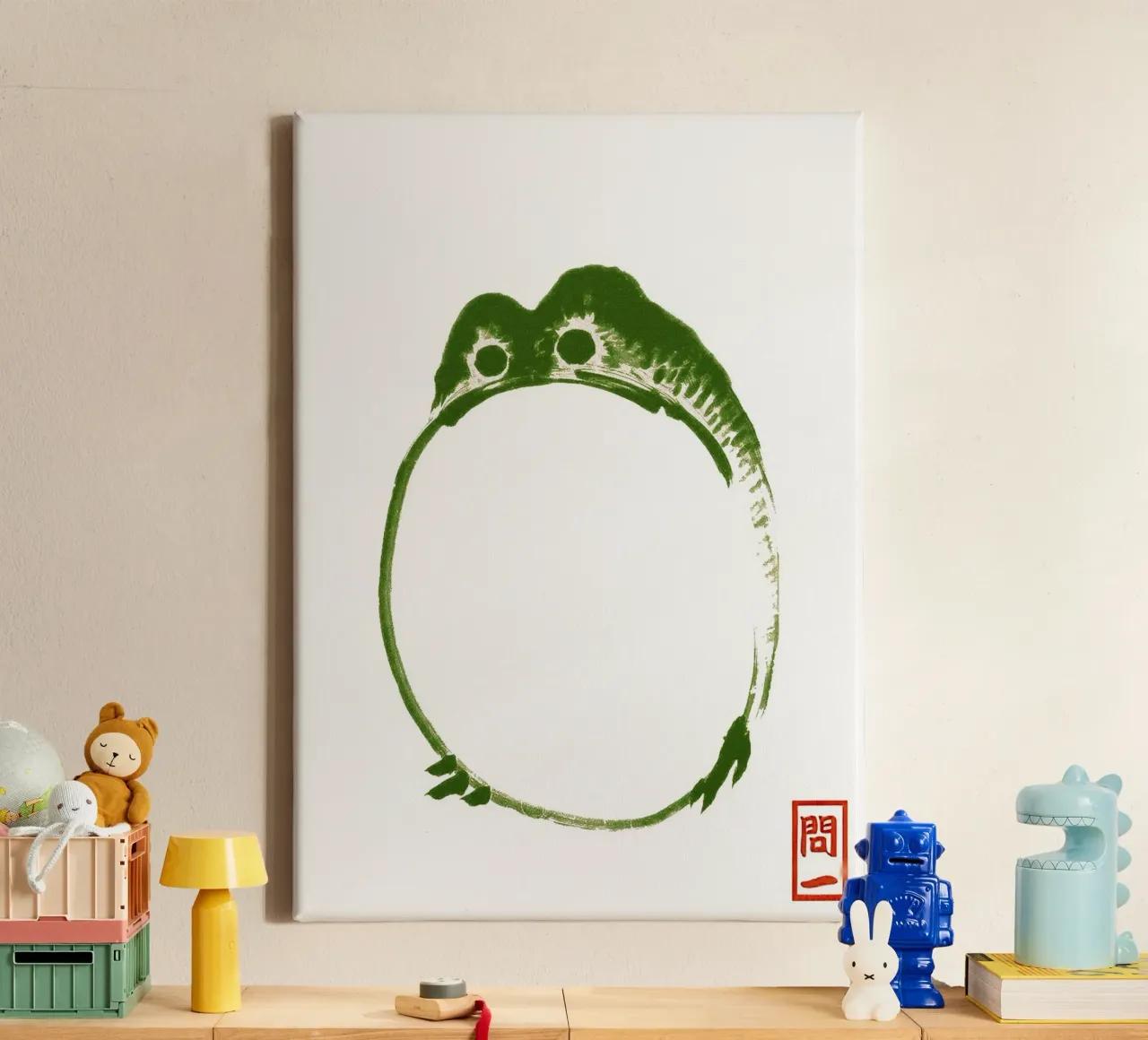 Grumpy Toad canvas by Chérie Prints