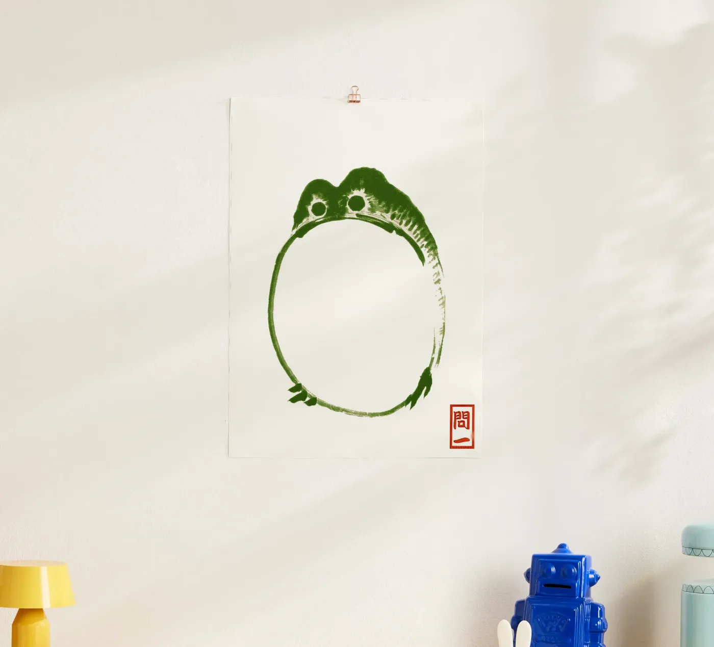 Grumpy Toad poster van Chérie Prints