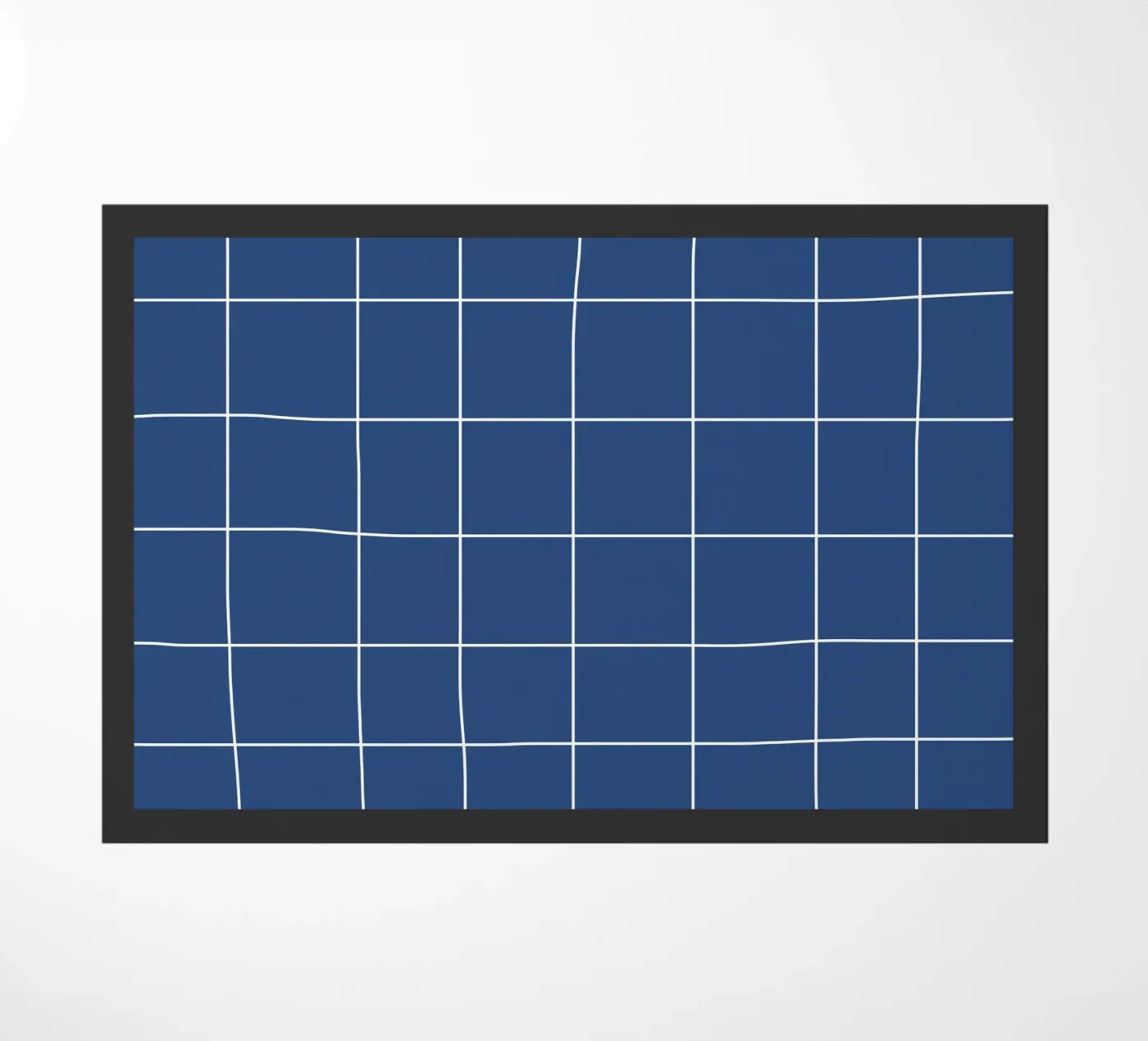 Blue grid doormat by TijanaArtStudio88