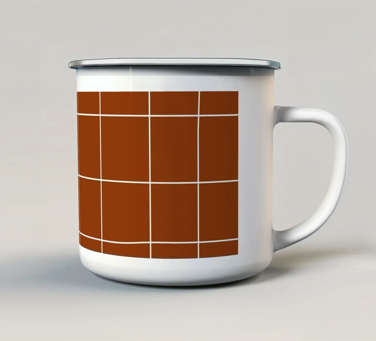 Burnt sienna grid tazza in smalto da TijanaArtStudio88
