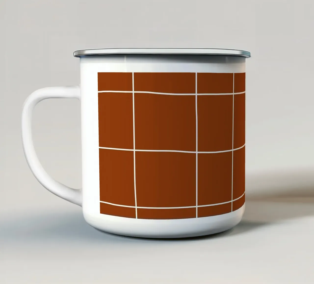 Burnt sienna grid tazza in smalto da TijanaArtStudio88