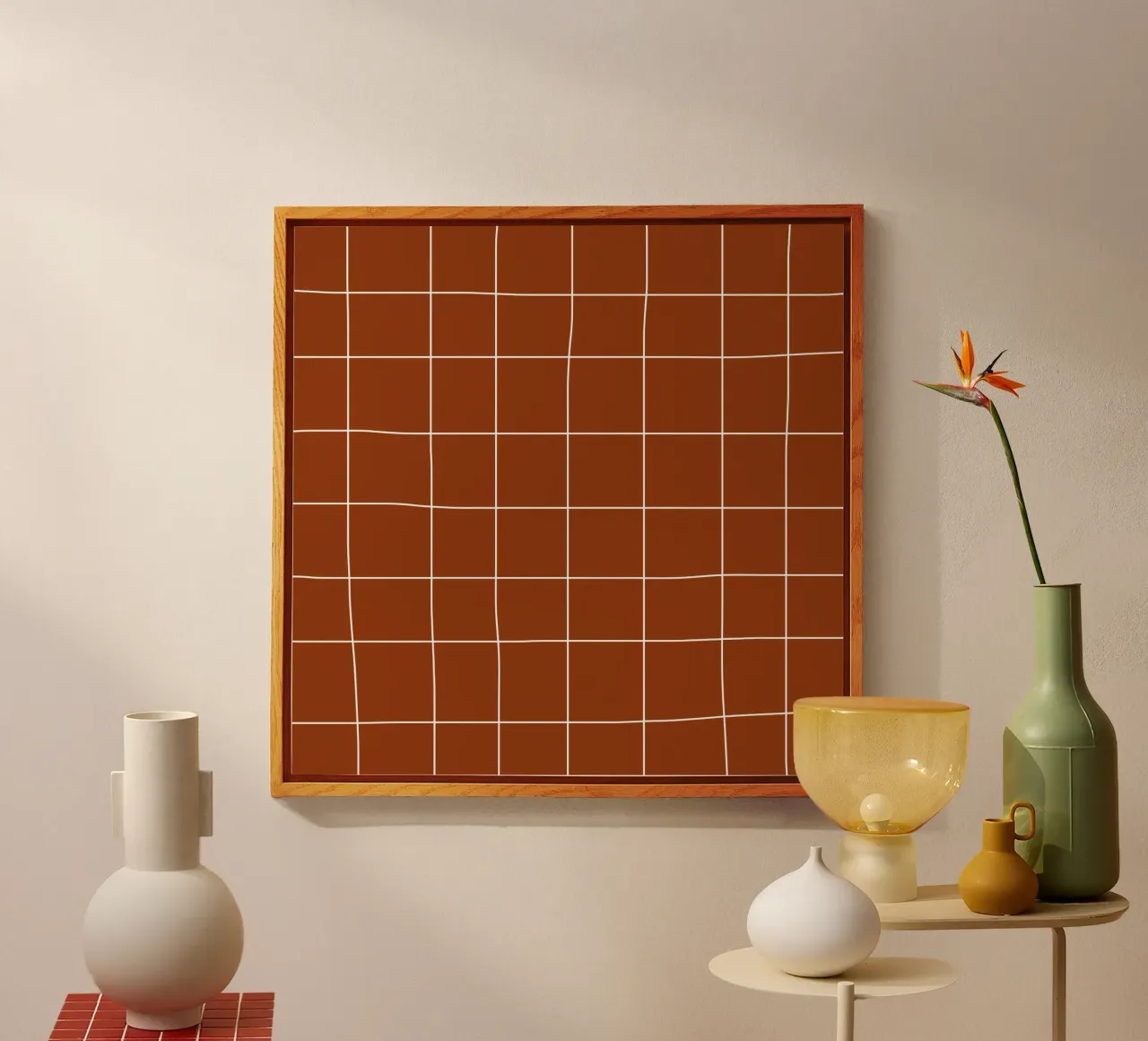 Burnt sienna grid plexiglass da TijanaArtStudio88
