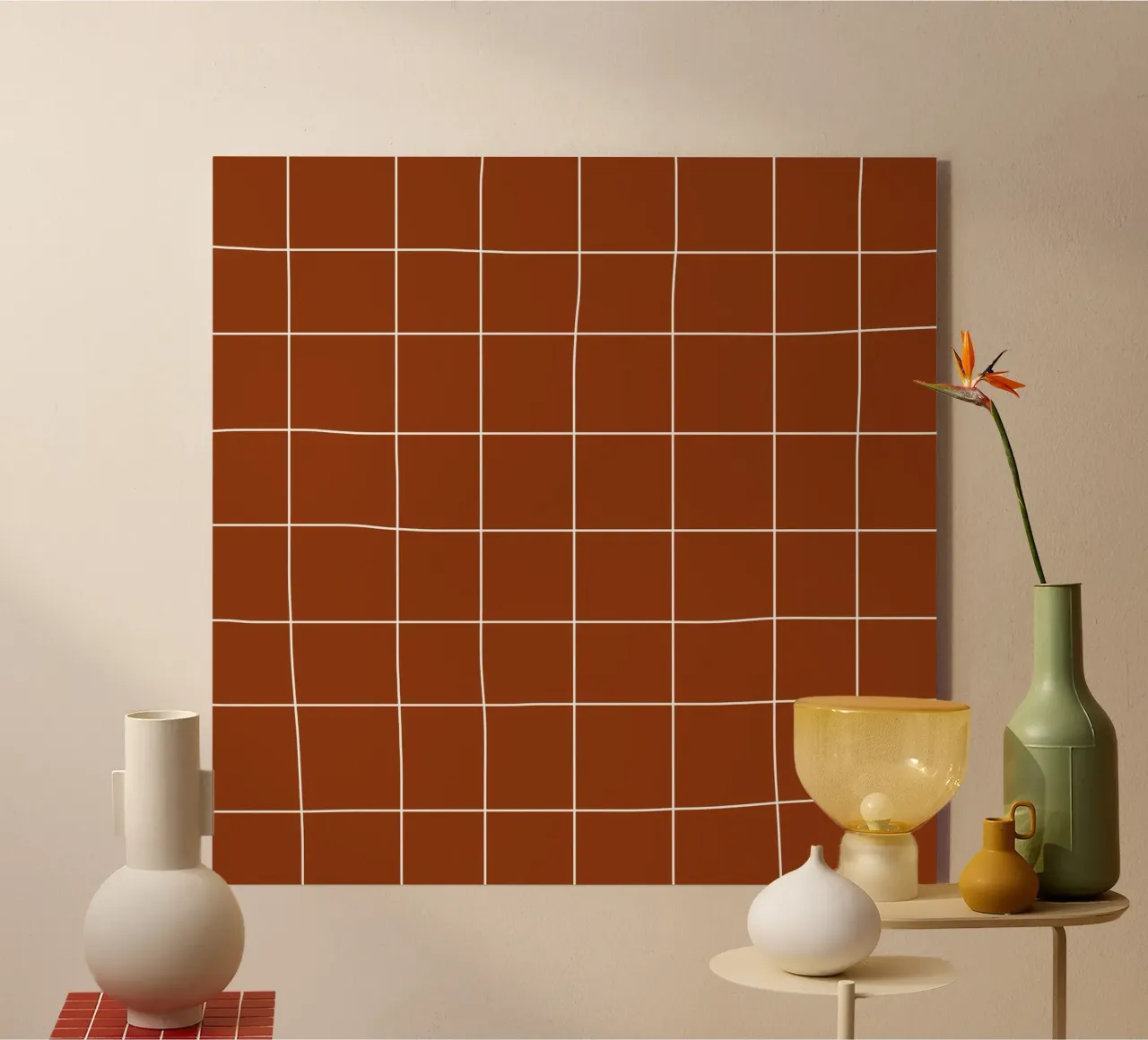 Burnt sienna grid plexiglass da TijanaArtStudio88