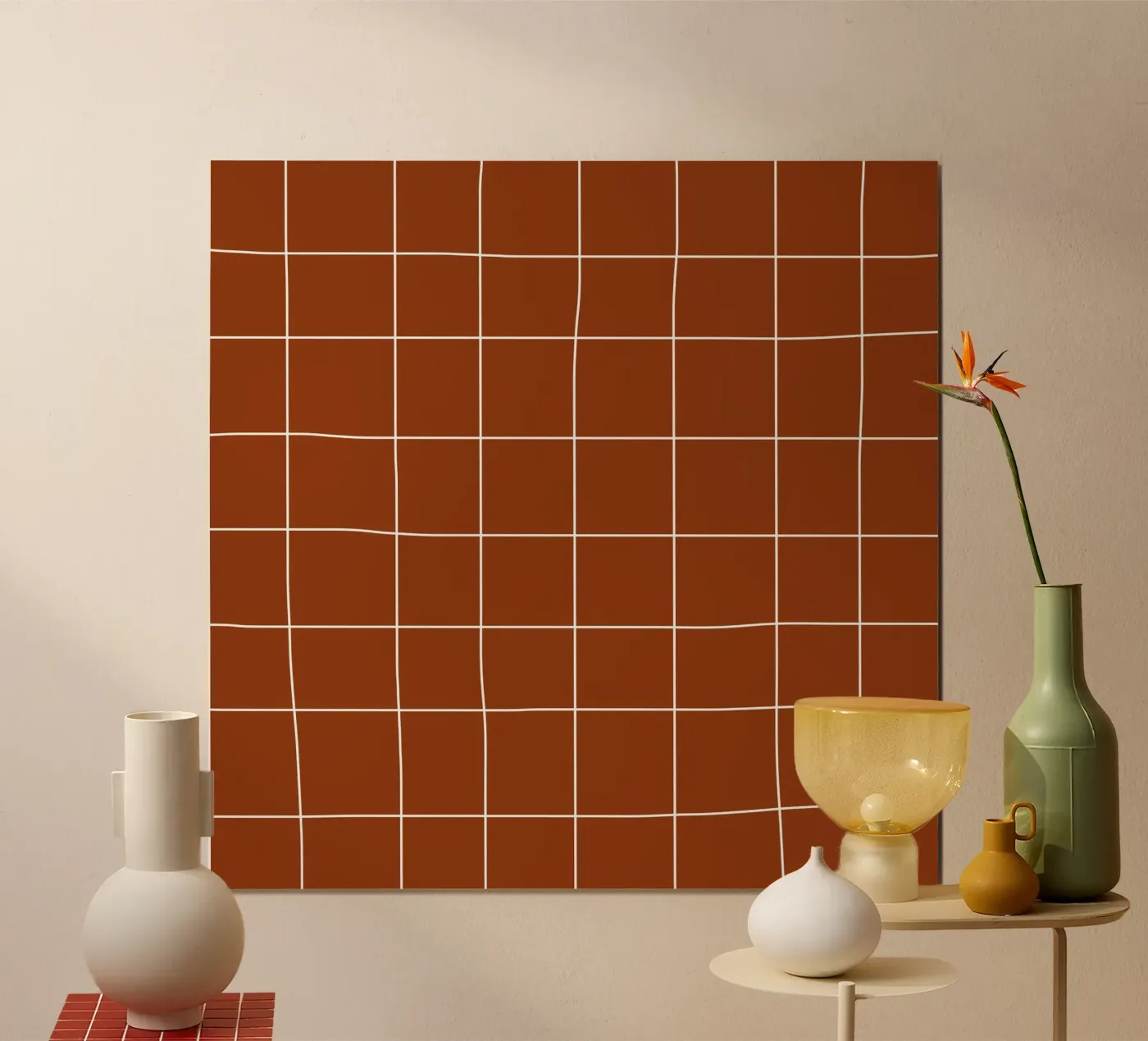 Burnt sienna grid poster da TijanaArtStudio88