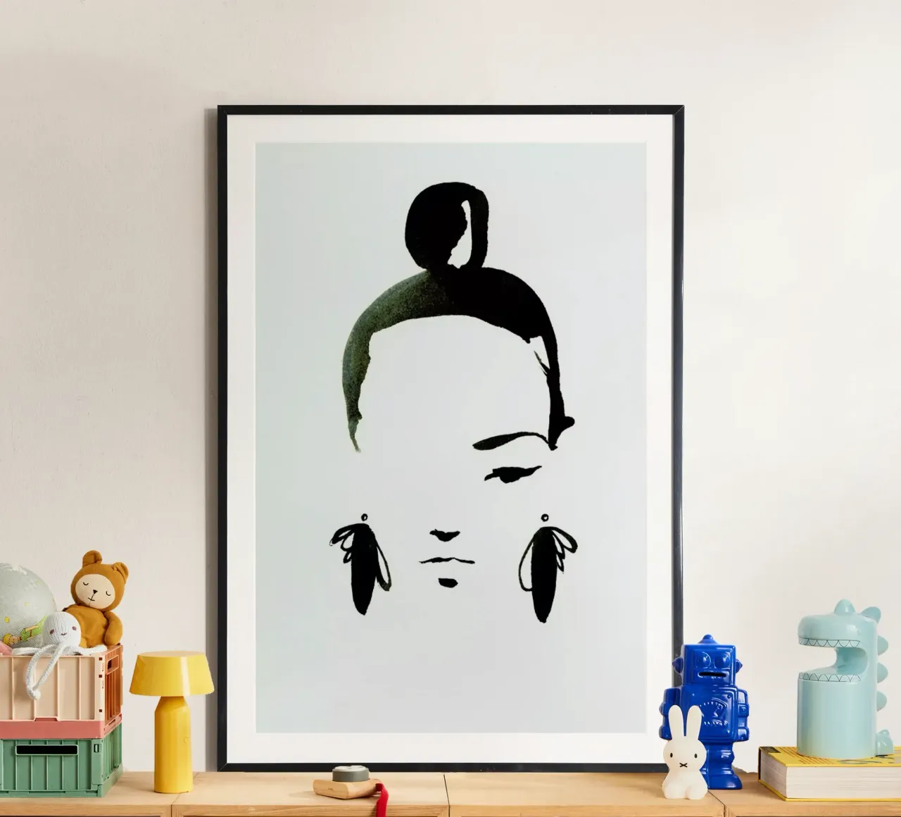 Face Nr. 1 poster con telaio in legno da Ekaterina Koroleva