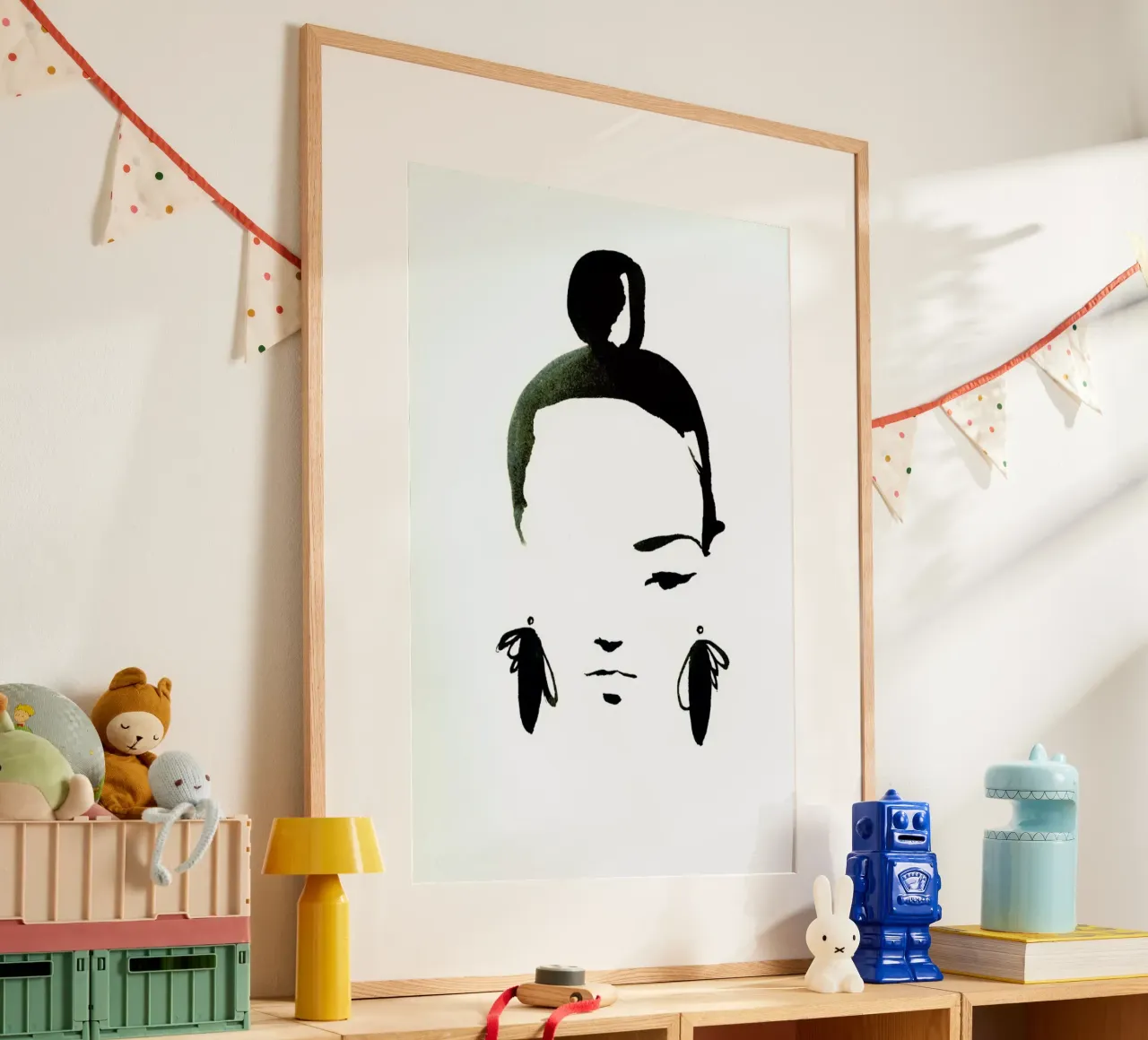 Face Nr. 1 poster con telaio in legno da Ekaterina Koroleva