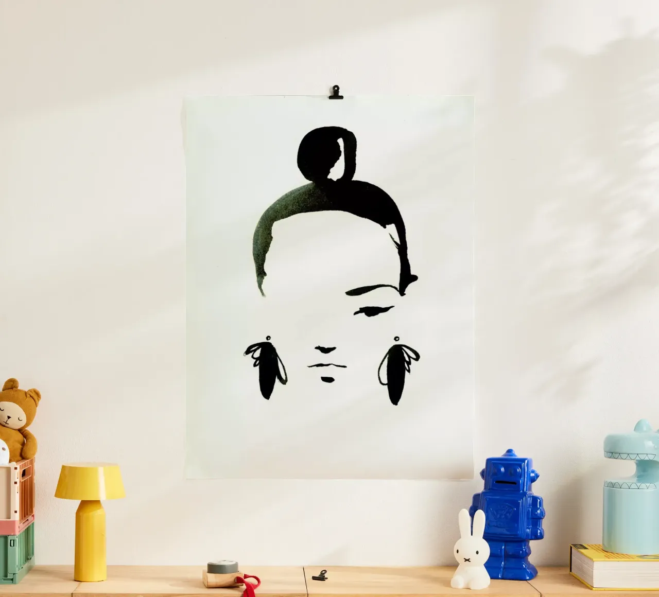 Face Nr. 1 poster con telaio in legno da Ekaterina Koroleva