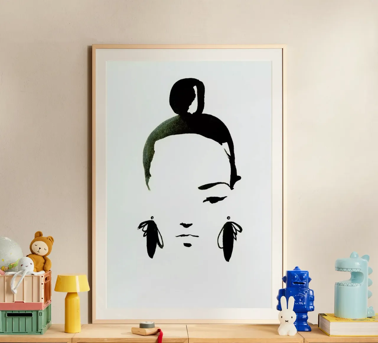 Face Nr. 1 poster con telaio in legno da Ekaterina Koroleva