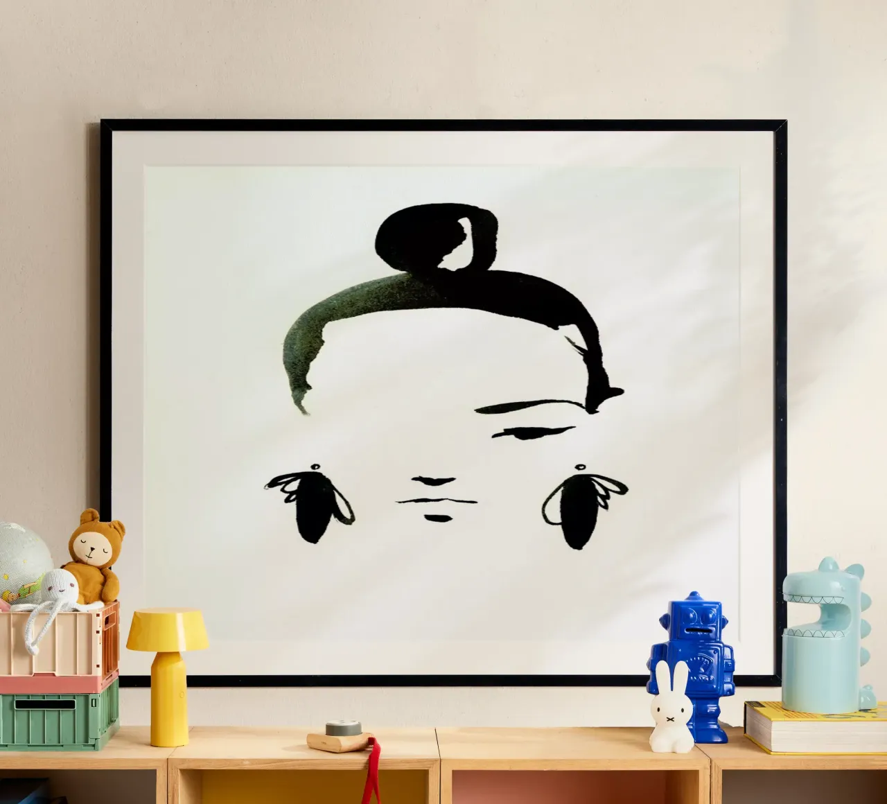 Face Nr. 1 poster con telaio in legno da Ekaterina Koroleva