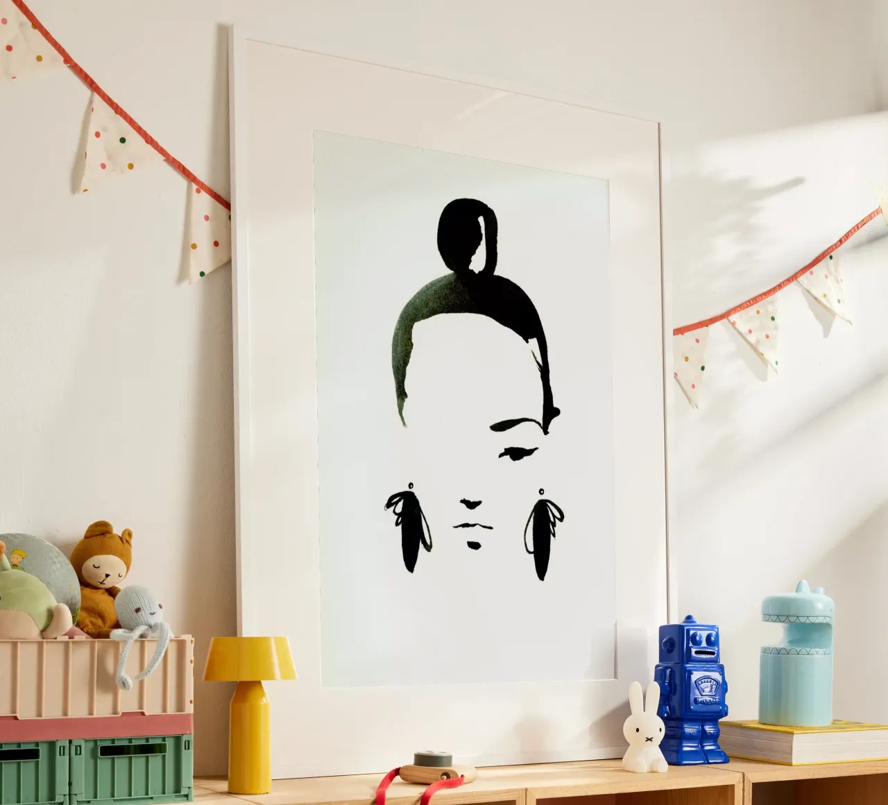 Face Nr. 1 poster con telaio in legno da Ekaterina Koroleva
