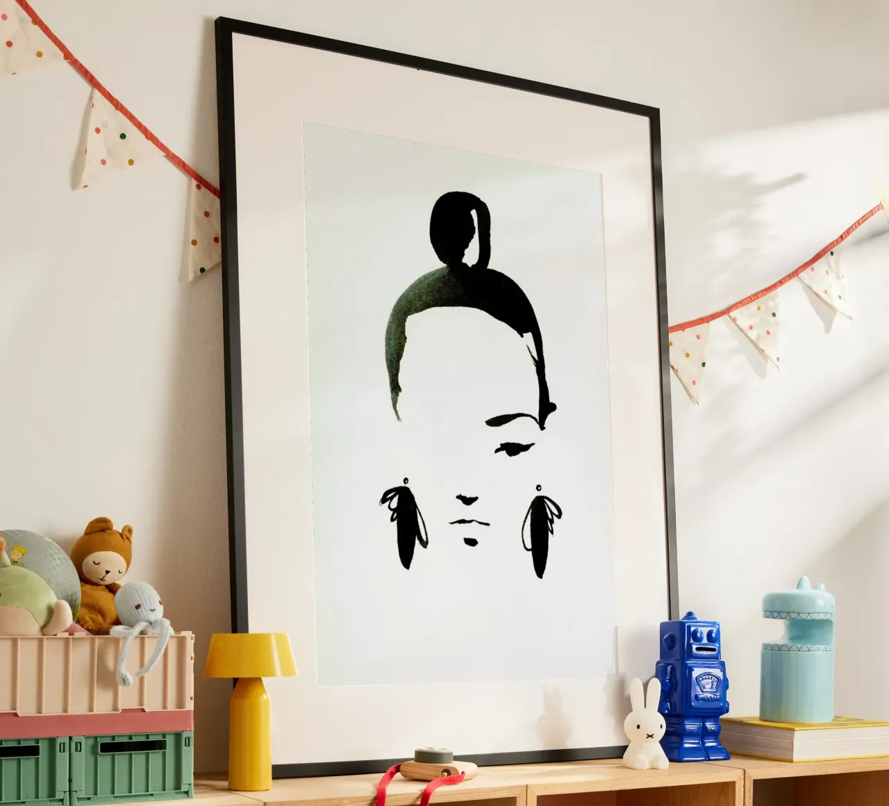 Face Nr. 1 poster con telaio in legno da Ekaterina Koroleva