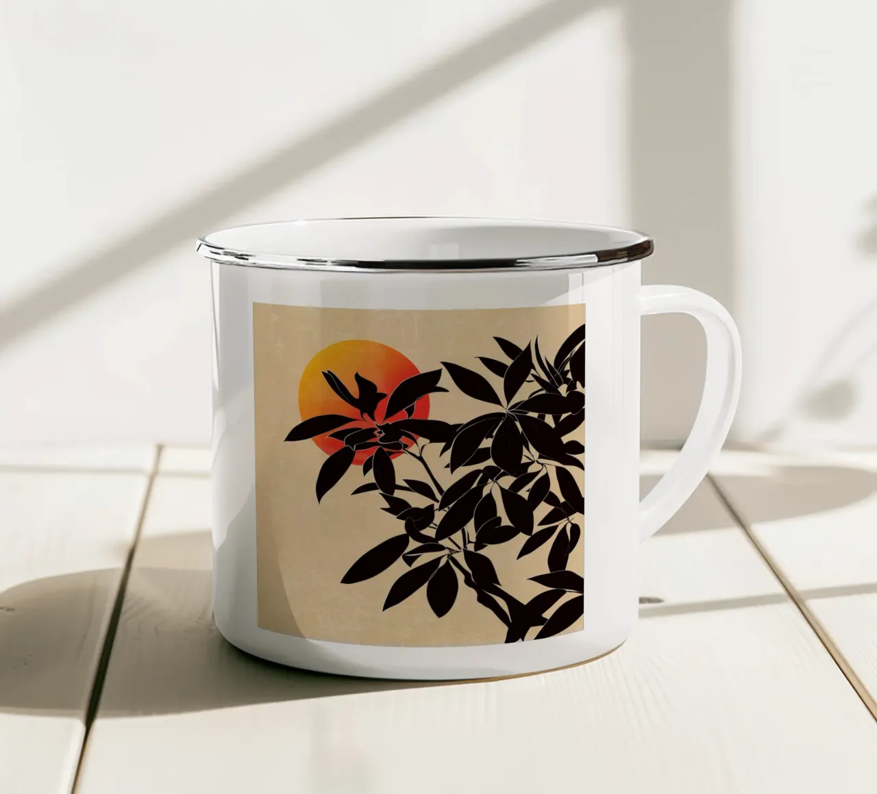 Di fronte al sole tazza in smalto da LaylaOzHome