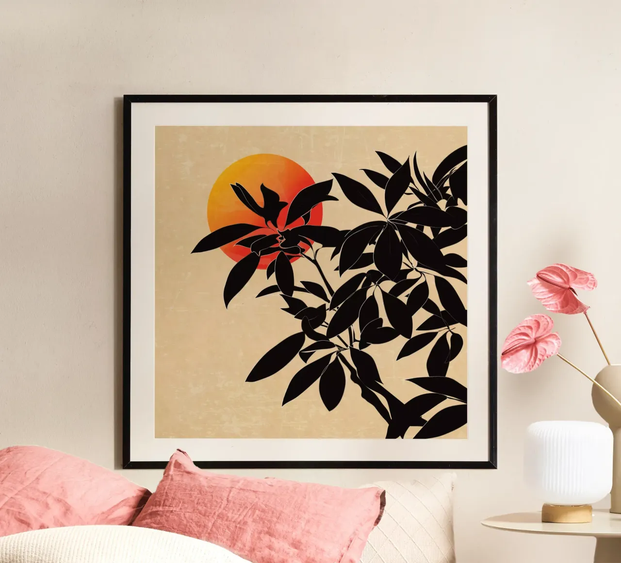 Di fronte al sole poster con telaio in legno da LaylaOzHome