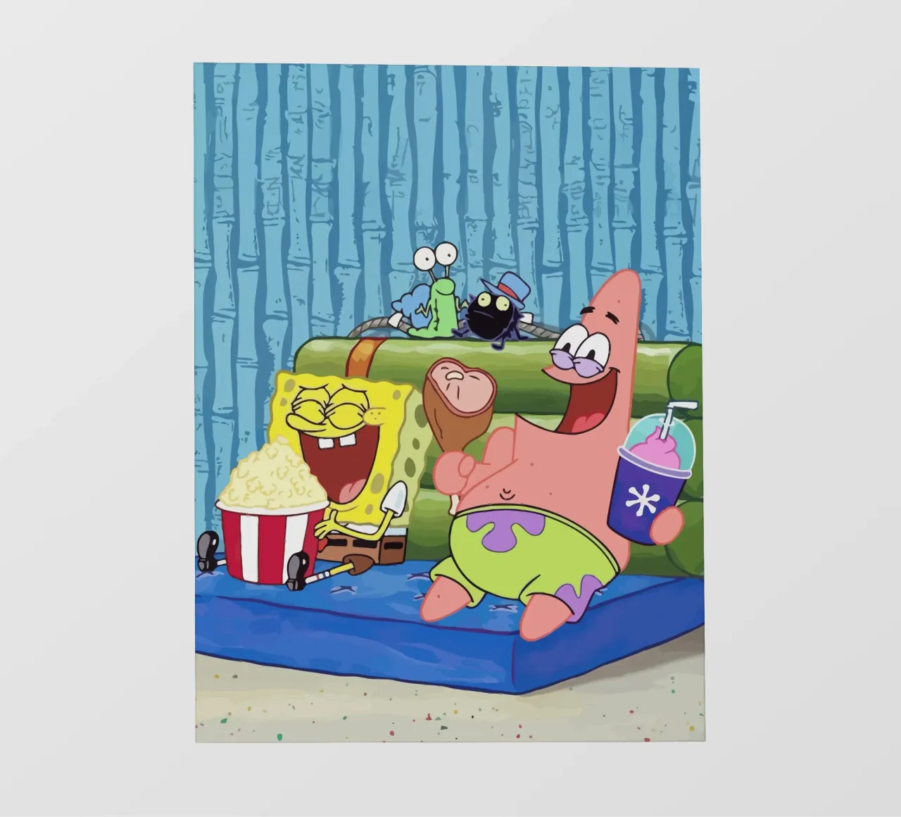 Spongebob and Patrick watching TV pellicola backlit da Dumery Art