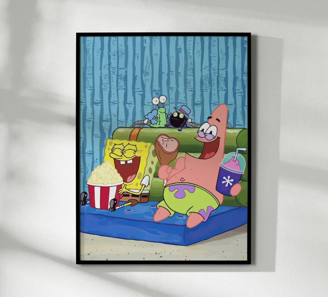 Spongebob and Patrick watching TV carta hahnemühle da Dumery Art