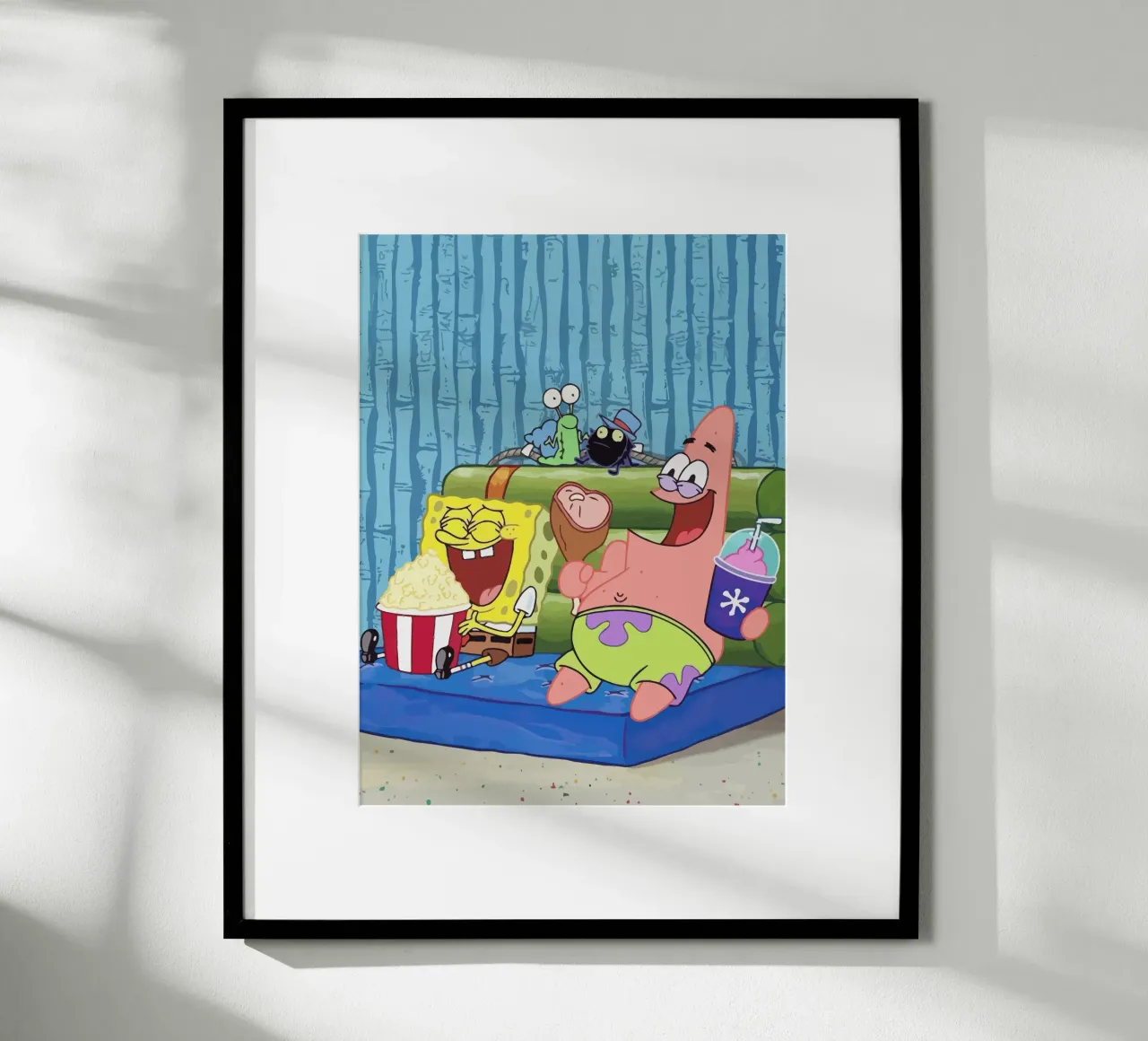 Spongebob and Patrick watching TV carta hahnemühle da Dumery Art