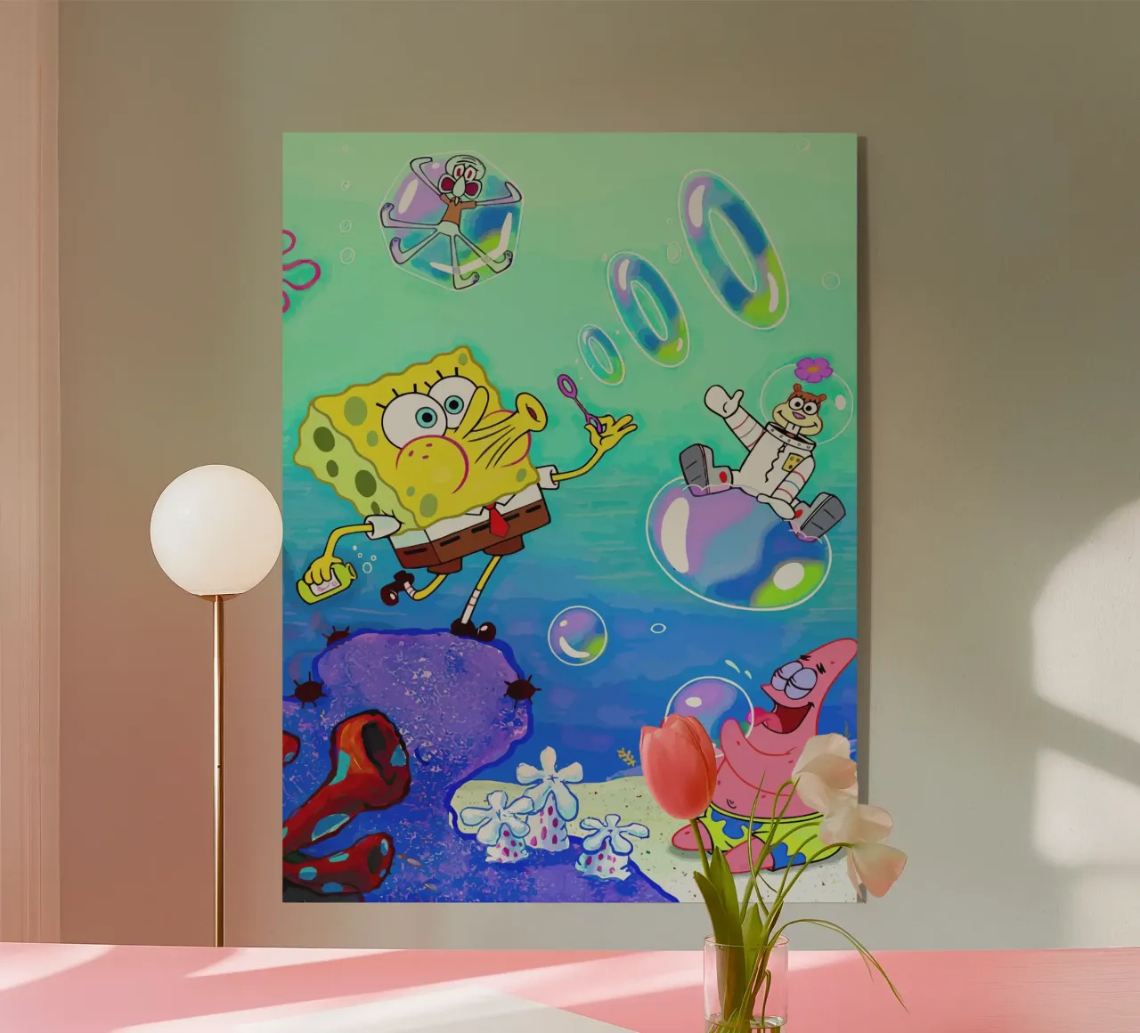 Spongebob and Friends Play Bubble plexiglass da Dumery Art
