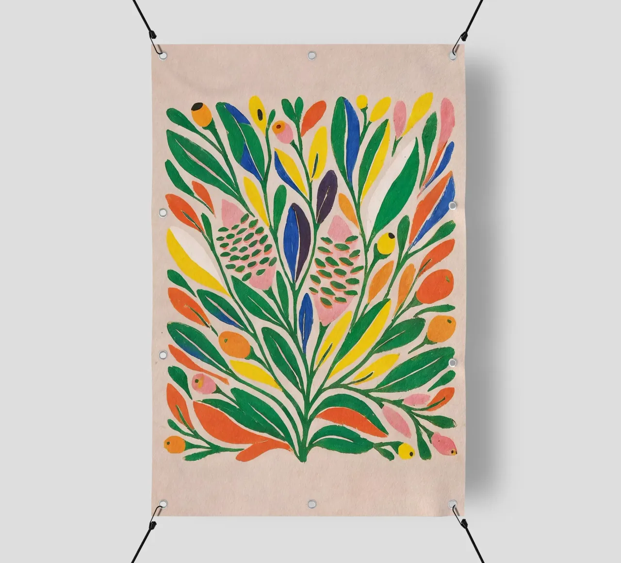 Gioco floreale di colori - Poster botanico in stile Matisse telo in pvc da Studio Sori