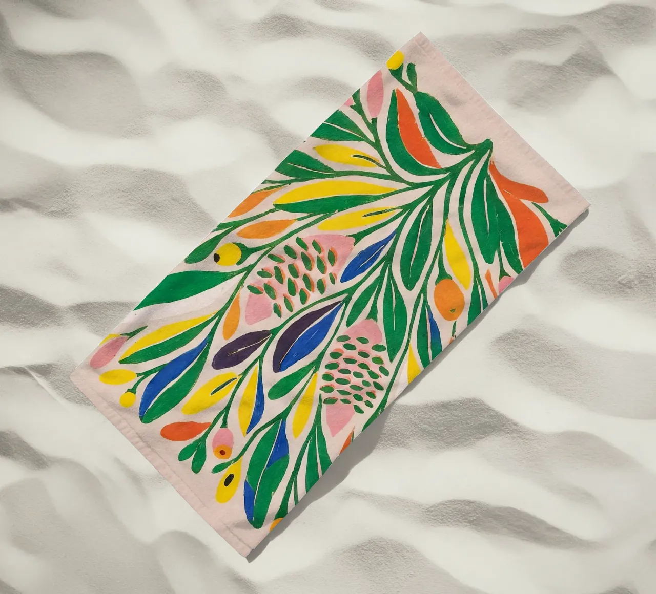 Gioco floreale di colori - Poster botanico in stile Matisse telo mare da Studio Sori
